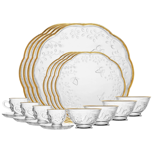 Jogo de Jantar Clean com Fio de Dourado  20 Peças