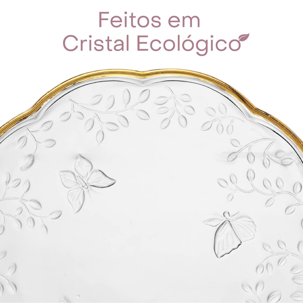 Jogo de Jantar Clean com Fio de Dourado  20 Peças