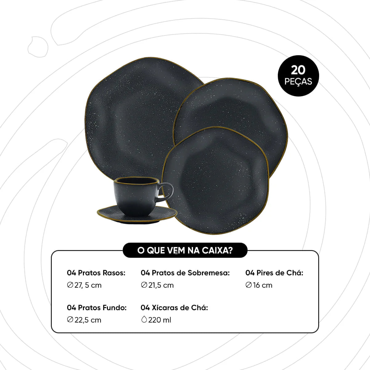 Aparelho de Jantar e café Turban 20 Peças