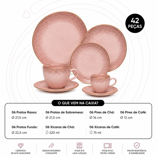 Aparelho de jantar e café 42 Peças Varzan